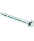 Heavy Duty Hex Lag Screws One Quarter Inch By Two And A Half Inch A307 Grade Zinc Plated Steel, close-up view