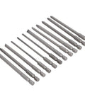 Rock Solid 12 Piece Screwdriver Bit Set With S2 Alloy Steel Construction And Precision Tips For Electric Drill Or Manual Use Featuring Sandblasted Anti Rust Surface To Save Your Tools From Damage And Wear, 12 bits