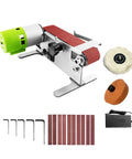 Compact Mini Electric Belt Sander Machine For Wood And Metal Sanding Polishing Sharpening With 7 Speed Settings Includes Three Sanding Belts