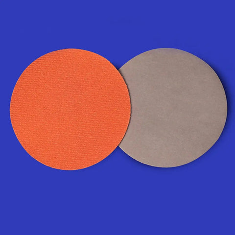 Premium Double Sided Hook And Loop Sanding Disc Pads 20 Pack Circular Flocking Pads With 3000 To 10000 Grit for auto detailing and polishing, showing two circular pads.
