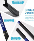 Heavy Duty 4 Inch Trench Shovel With Blue Fiberglass Handle For Narrow Trenching And Digging In Rocky Soil, 56 Inch Professional Grade Tool details