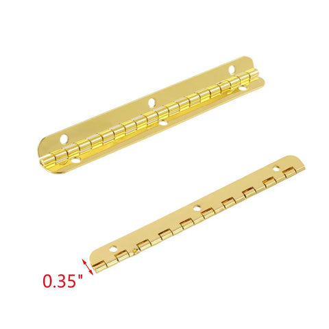 Four Pack Gold Continuous Hinges Piano Hinges 180 Degree Small Folding Hardware For Cabinets Boxes Gates And Doors With Screws Durable Iron Build 3.94 Inch By 0.59 Inch