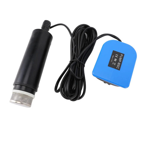 Solid Workhorse 18V Battery Powered Portable Utility Water Transfer Pump with power control switch and long cable.