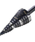 M2 HSS Step Drill Bit 4-32mm by Jerax Tools for clean holes in thick materials, high-speed steel with nitride finish, close-up view.