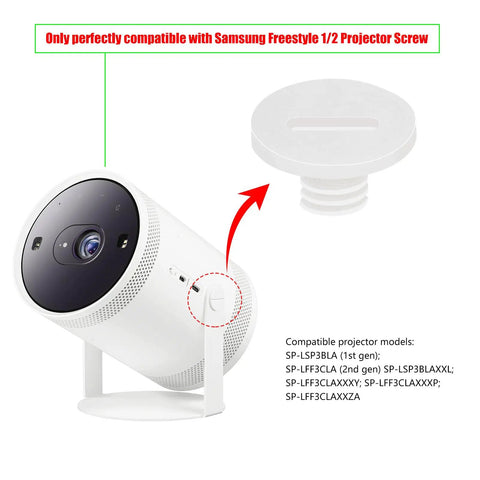 Badass Replacement Screws Built Tough As Nails For Samsung Freestyle 1 And 2 Projector Carbon Fiber Base attachment with projector view.