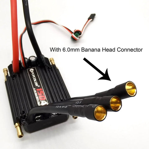 150A Waterproof Brushless ESC For 2 To 6S RC Boats And Model Ships With Five Point Five Volt 5A BEC And XT90 6mm Banana Plug Connector