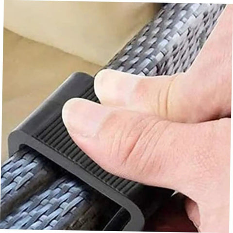 Eight Piece Outdoor Furniture Clips Set For Rattan Chairs And Sofas Easy Install No Slip Grip demonstrating secure attachment