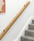 Three Foot Wooden Stair Handrail For Indoor Outdoor Use, Sturdy Wall Mount Guardrail by stairway