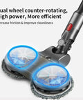 Electric Mop Attachment For Dyson V7 V8 V10 V11 Vacuums With LED Headlights And Water Reservoir, dual rotating wheels shown