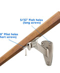 Beefy Heavy Duty Handrail Brackets For Stairs Six Pack With Zinc Alloy Construction And Satin Nickel Finish showing mounting setup