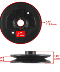 Top Replacement Blade Drive Pulley For John Deere 285 46 Inch Deck 1987 To 1992 Mod C8l43043 black measurements with dimensions