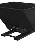 Heavy Duty Steel No Bump And Dump Hopper With Two Point Five Cubic Yard Capacity And Six Thousand Pound Load Rating For Heavy Hauling And Yard Junk Removal At Construction Sites, side view.