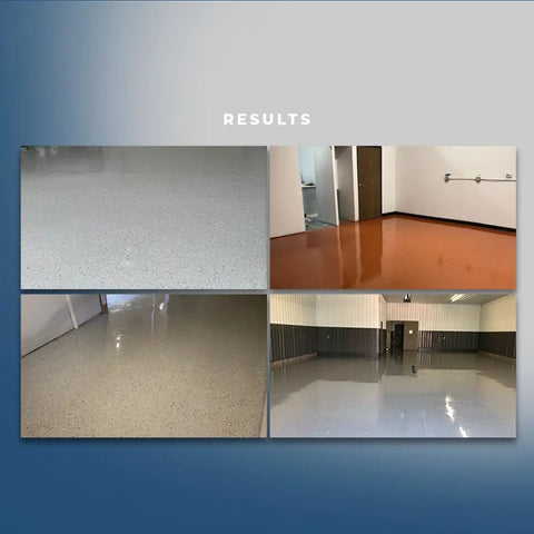 Top Shelf Epoxy Floor Coating Kit With Gray Base And Canyon Brown Quarter Inch Flakes for concrete garage floor results.