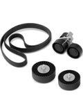 Premium Drive Belt Pulley Tensioner Kit For BMW N54 Engines includes steel tensioners and rubber belt for E90 E92 E93 335i.