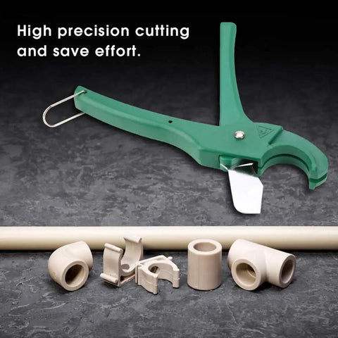 PVC Pipe Cutter With Ratchet Mechanism, Aluminum Alloy Body, Ergonomic Handle, High Precision Tube Cutter for PVC PP PU PE Materials