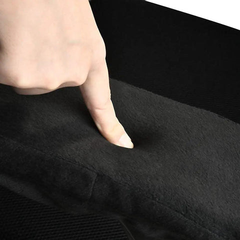 Finger pressing ergonomic memory foam armrest pad for office and gaming chairs, comfy elbow and forearm cushions with stretch fit, black.