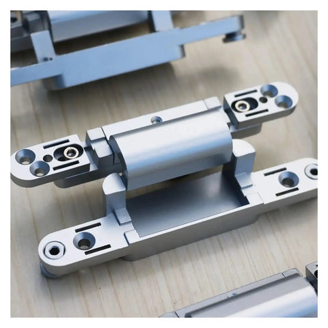 Two Way Adjustable Concealed Door Hinge For Rebate Doors 180 Degree Opening Die Cast Zinc Alloy, close-up angle, 2-piece set