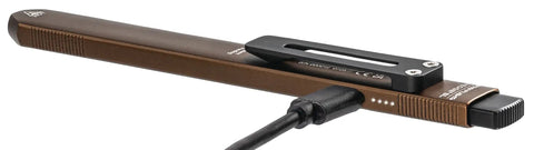 Ultra Thin EDC LED Flashlight With 500 Lumen Burst And 80 Meter Throw featuring USB-C port, shown in Coyote color.
