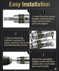 Installation guide for Trailer Jack Drill Adapter Kit 1 Inch Drive Shaft 2 In 1 For Cordless Drill And Ratchet Stainless Steel