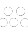 51mm Stainless Steel Split Rings For BCD Attachment, 2.5mm Wire, 5 Pack, displayed in a row, ideal for heavy duty dive gear and secure setup.