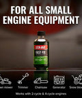 Kickstart Your Rig Small Engine Fuel Treatment And Carb Cleaner shown in a bottle for maintaining small engine equipment.