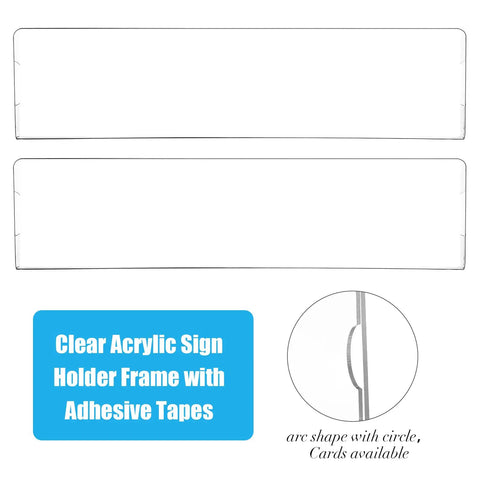Acrylic Name Plate Holder 2x8 Inch 30 Pack Clear Desk and Door Sign Holder With No Fuss Adhesive Insertable Office Sign Display