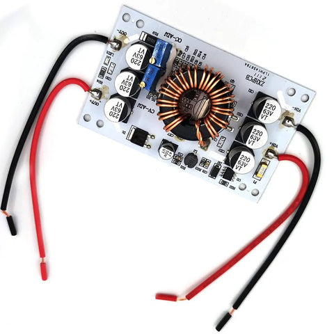 Heavy Duty Constant Current Boost Converter Dc To Dc Step Up Power Module delivering 600W, showing copper inductor and capacitors.