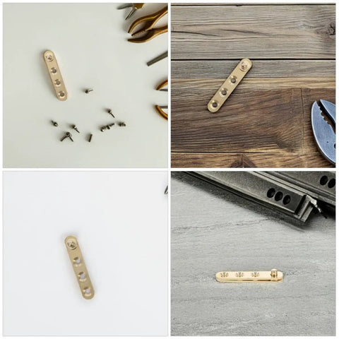 8 Pack Copper Door Shaft Rotation Hinges With Top And Bottom Pivot, heavy duty support shown with screws and tools