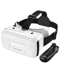 Hit Different 3D VR Headset With Insane Bluetooth Controller, white headset with adjustable straps for comfortable gaming.