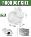 Two Pieces Rabbit Shaped Ceramic Toilet Bolt Covers Set For Bathroom Decor showing product size and installation view