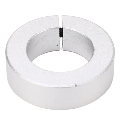 Thinking Process: aluminum split shaft collar clamp ring for motor shafts, close-up isolated on white