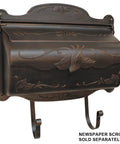 Hummingbird Horizontal Wall Mount Mailbox Copper Aluminum with Rust-Free Finish and Brass Hardware, Weather Resistant Design