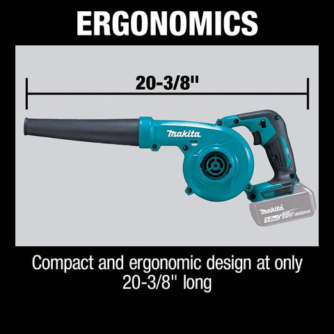 Heavy Hitter 18V Cordless Leaf Blower Featuring Variable Three Speed Control and 219 Mph Air Velocity, compact ergonomic design 20-3/8" long.