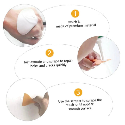 Two Pack Wall Mending Repair Kit With Scraper And Quick Drywall Paste For Cracks, Holes, Gaps, Graffiti Fixes, Self Adhesive Patch Cream, Easy Fast Repair For Damaged Walls
