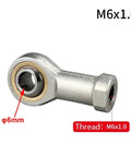 Female Piston Rod End Ball Head Joint Beefed Up Heavy Duty For Universal Pneumatic Cylinder U Fitting Mounting Knuckle Bearing With Internal Threads 6mm Hole Pack Of Two Pieces Bundle, M6x1.0