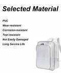 Heavy Duty Anti Static Clear PVC Tool Backpack With A Hella Tough Abrasion Resistant Build Crafted For Cleanroom Engineers showcasing durable material features.