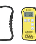 Pinless Concrete Moisture Meter For Quick Non Destructive Readings On Smooth Concrete No Surface Damage Detect Hotspots And Plan Sensor Placement With Included Standard Calibrator, yellow C555 meter with black frame
