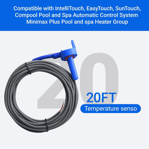 Pool Temperature Sensor Thermistor Replacement Kit For Air Water And Solar Systems 20 Foot Cable 2 Pack DIY Friendly