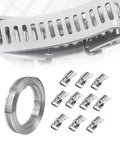 Top Shred Hosrivae 304 Stainless Steel Hose Clamp Kit With 5M Band And 10 Heads For Secure Garden Fence Pole Mounting Car Repair Heavy Duty Wire Cable Ties That Are Rust Proof And Totally Awesome, 304 stainless steel band and 10 clamp heads