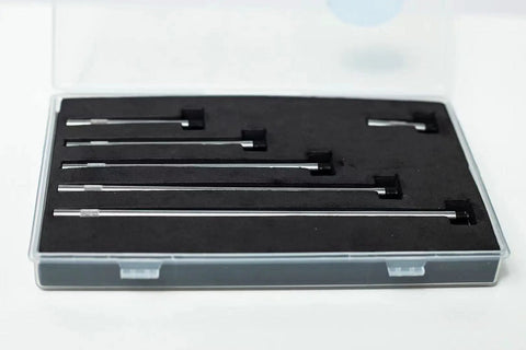 Dial Indicator Extension Rod Set Six Piece 1 2 3 4 5 6 Inch Lengths for 4 to 48 Thread, Builds to 0 to 21 Inch Long Reach in Case