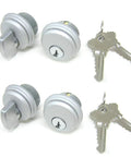 Storefront Mortise Lock Cylinder With Thumbturn Adams Rite Style Cam In Aluminum Built For Commercial Doors Universal Fit For Adams Rite Kawneer Vistawall And Most Locksets Includes Two Sets With Matching Keys showing two lock sets with keys