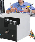 VgtHK Auto Wire Twisting Machine For 5-60Mm Shielded Cables, close-up of machine with three brush settings and cables.