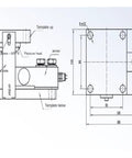 Technical drawing of Heavy Duty Cantilever Beam Load Cell For Tank Hopper Setup Precision Strain Gauge Weighing Sensor.