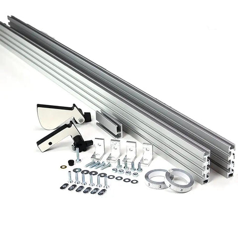 48 Inch Miter Saw Fence System With Dual Flip Stops Straight And Curved Body Includes Sacrificial Fence Faces And Hardware Pack