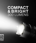 Heavy Duty Tactical LED Flashlight For EDC, Camping And Emergencies, Water Resistant Aluminum Body Torch, 300 Lumens Bright Beam