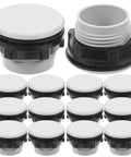 50 Pack Plastic Push Button Switch Hole Panel Plugs Waterproof Caps For Industrial Control Panels To Keep Moisture Out And Protect Machinery Components In Rugged Industrial Settings, white and black