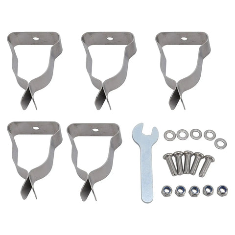 Heavy Duty Window Well Cover Hardware Kit With Spring Clamps And Nuts Built From Cold Rolled Steel For Superior Protection Against Pests And Debris In Your Crawlspace Or Basement Area, 5 clamps and wrench