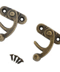 Antique Bronze Arm Clasp Latch With Right Swing Closure, Zinc Alloy Hook Hasp, 32x28mm Lock for cabinets, includes screws