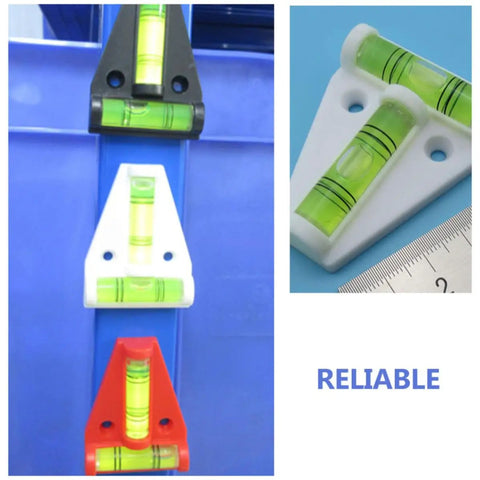 Mini T Shape Bubble Level Tool With Shatterproof PMMA And ABS in black, white, and red