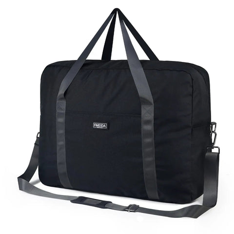 Underseat Travel Duffel Bag 18x14x8 Inches, 30L Personal Item Carry On with Shoulder Strap, water resistant black material